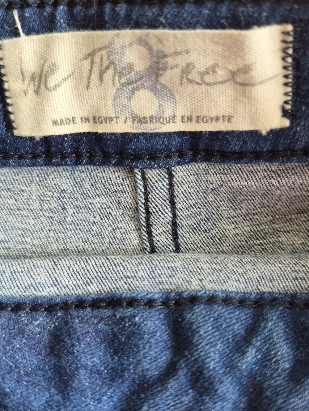 Free People Notched Denim Mini Skirt Size 8 - Picture 3 of 10